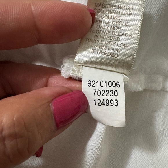 Pure Jill White Lightweight Pima Cotton Open Front Bottom Tiered Cardigan. - Picture 9 of 11